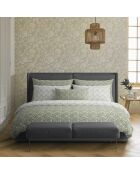 Copripiumino + federa in raso di cotone Parterre de Roses Vertes - 140x200 cm
