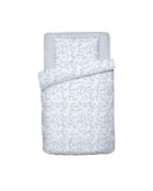 Housse de couette + taie d'oreiller bébé en satin de coton Freya blanches - 100x135 cm