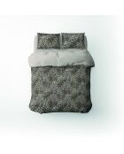 Housse de couette + 2 taies d'oreiller 80x80 satin de coton Élégance sauvage brun clair - 200x220 cm