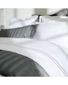 Bel copripiumino + federa in raso di cotone grigio/bianco - 140x200 cm