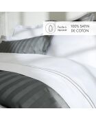 Bel copripiumino + federa in raso di cotone grigio/bianco - 140x200 cm