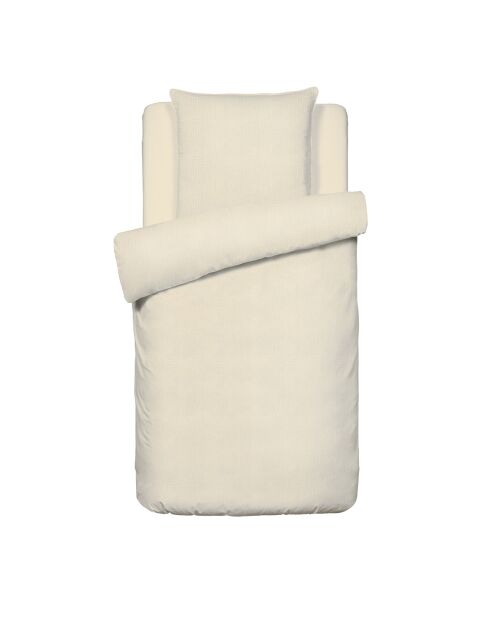 Bettbezug für Babys + Kissenbezug Baumwollgaze Uni taupe 07 - 80x120 cm
