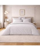 Housse de couette en percale de coton uni platinium