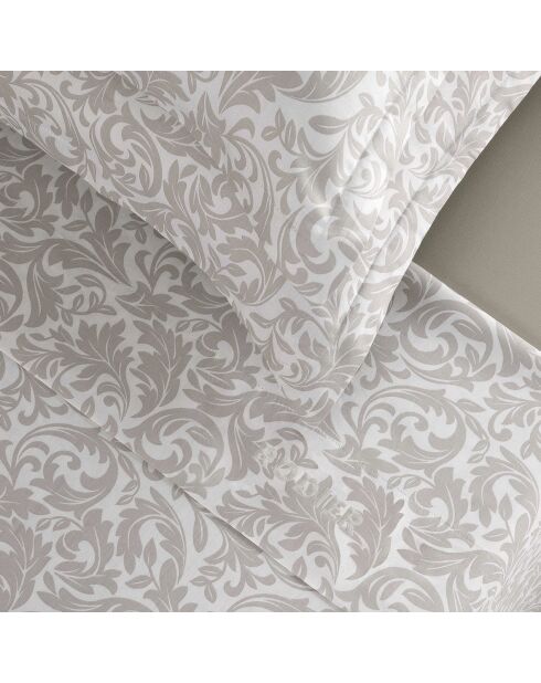 Damask Floralia Kissenbezüge, rechteckig, 180 x 200 cm, taupefarbener Baumwollsatin