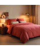 Housse de couette + taie d'oreiller gaze de coton Uni terracotta 02 - 260x240 cm