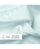 Funda de almohada blanca con estampado de flores encantadas, satén de algodón, jacquard, 43 x 210 cm