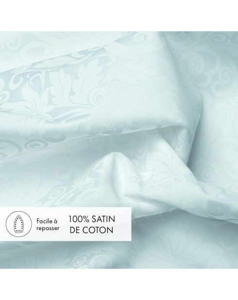 Funda de almohada blanca con estampado de flores encantadas, satén de algodón, jacquard, 43 x 210 cm