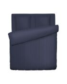 Bettbezug + 2 Kissenbezüge Baumwollsatin gestreift gewebt Dobby Jacquard dunkelblau