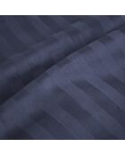Bettbezug + 2 Kissenbezüge Baumwollsatin gestreift gewebt Dobby Jacquard dunkelblau