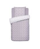 Copripiumino Parterre de Roses in raso di cotone lavanda + federa - 140x200 cm