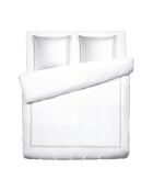 Bel copripiumino in raso di cotone tortora/bianco + 2 federe - 240x220 cm