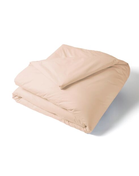 Housse de couette en percale de coton uni rose pâle