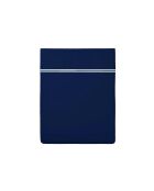 Drap plat satin de coton Annecy blanc/bleu foncé - 240x300 cm
