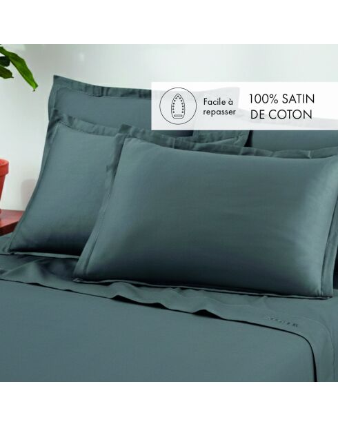 Juego de sábanas maxi, funda cuadrada de satén de algodón Uni 1 baratta gris 02