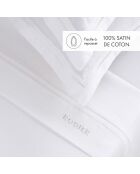 Bel set di maxi lenzuola quadrate in raso di cotone bianco