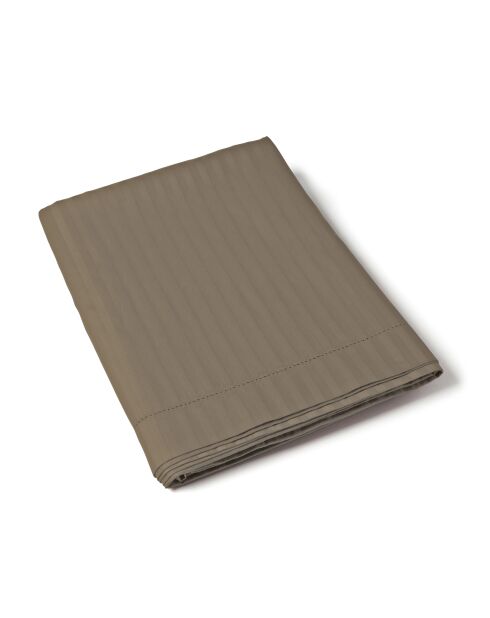 Drap plat en satin de coton Jour Venise vison - 240x300cm