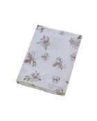 Drap plat motif floral blanche à fleurs roses