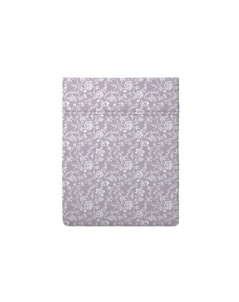 Drap plat bébé en satin de coton Parterre de Roses lavande - 80x110 cm