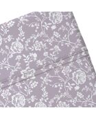 Drap plat bébé en satin de coton Parterre de Roses lavande - 80x110 cm