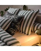 Housse de couette + taie d'oreiller 63x63 satin de coton Soline vert/bleu - 140x200 cm