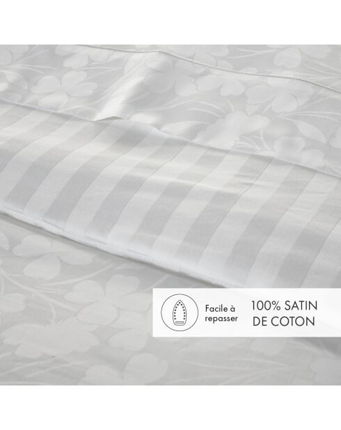 Babydekbedovertrek + kussensloop van geweven katoensatijn Jacquard Jacquard Petit Chênes Blanches - 100x135 cm