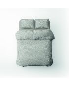 Housse de couette + taie d'oreiller 63x63 satin de coton Evasion zébrée taupe - 140x200 cm