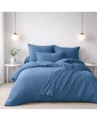 Housse de couette en gaze de coton bleu jean
