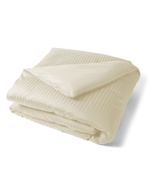 Housse de couette en satin de coton ivoire