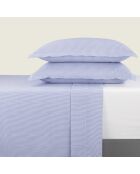 Drap plat en coton percale Nantes bleu clair - 240x300 cm