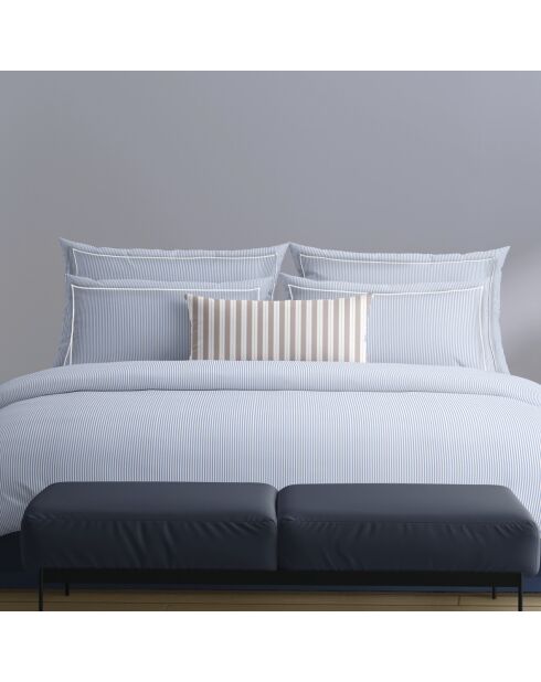 Drap plat en coton percale Nantes bleu clair - 240x300 cm