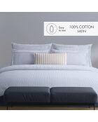 Drap plat en coton percale Nantes bleu clair - 240x300 cm