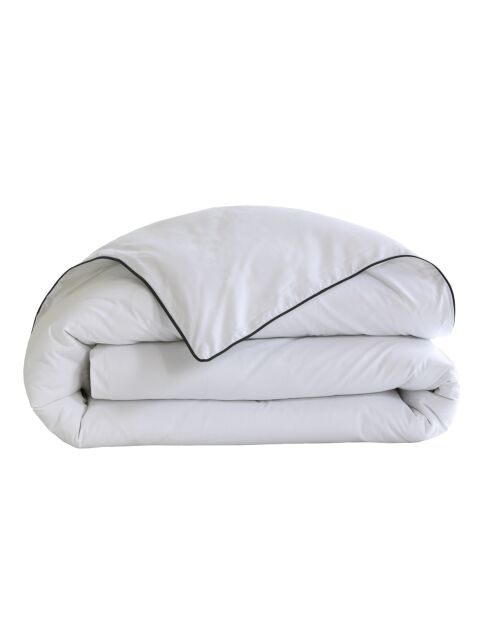 Housse de couette blanche à passepoil vert