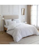 Housse de couette blanche à passepoil vert