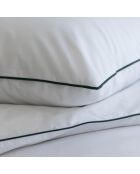 Housse de couette blanche à passepoil vert
