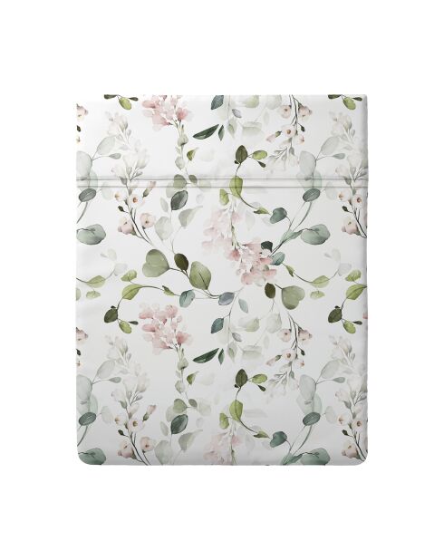 Eclat d'eucalyptus blanc laken van katoensatijn