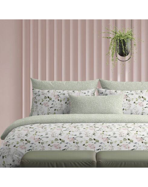 Eclat d'eucalyptus blanc laken van katoensatijn
