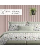 Eclat d'eucalyptus blanc laken van katoensatijn