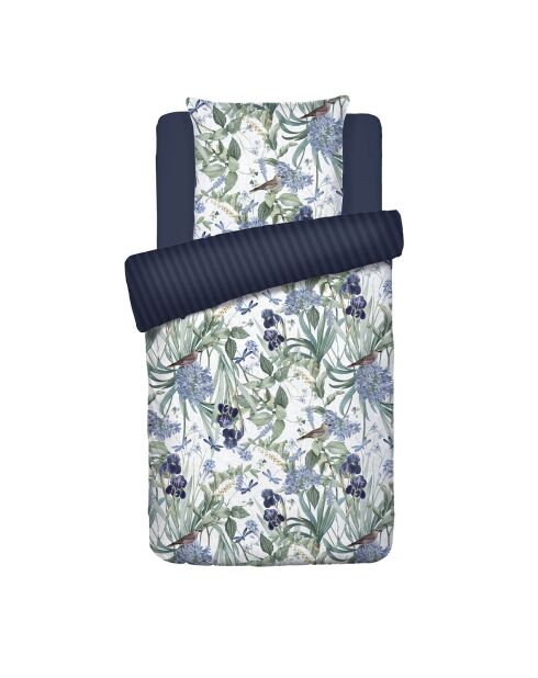 Funda de edredón y funda de almohada de satén de algodón blanco Garden of Eden, 140 x 200 cm