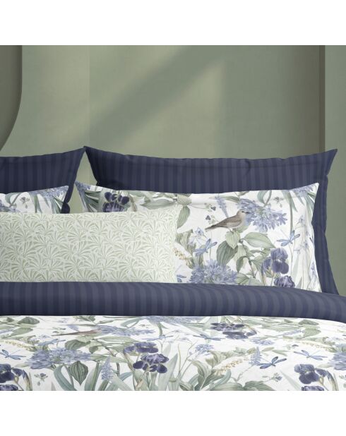 Funda de edredón y funda de almohada de satén de algodón blanco Garden of Eden, 140 x 200 cm