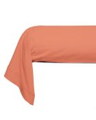 Taie de traversin en percale de coton uni orange - 86x185cm