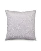 Fluwelen kussenhoes met taupe bloemenmotief - 45x45 cm