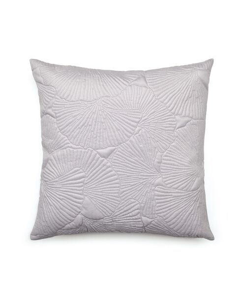 Kissenhülle aus Samt mit taupefarbenem Blumenmuster - 45x45 cm