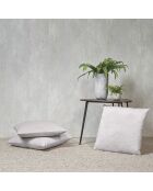 Fluwelen kussenhoes met taupe bloemenmotief - 45x45 cm