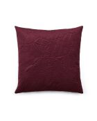 Fluwelen kussenhoes met bordeauxrood bloemenmotief - 45x45 cm