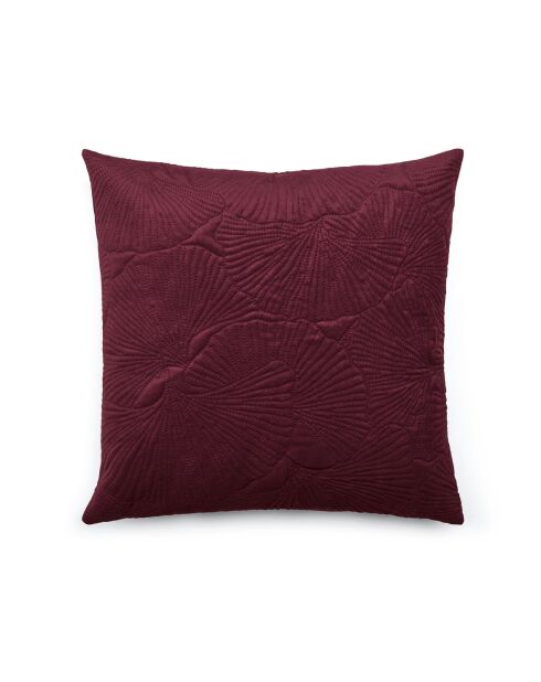 Fluwelen kussenhoes met bordeauxrood bloemenmotief - 45x45 cm