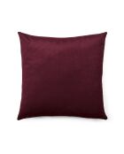 Fluwelen kussenhoes met bordeauxrood bloemenmotief - 45x45 cm