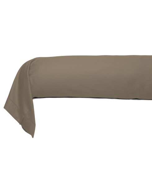 Taie de traversin en satin de coton vison - 86x185cm