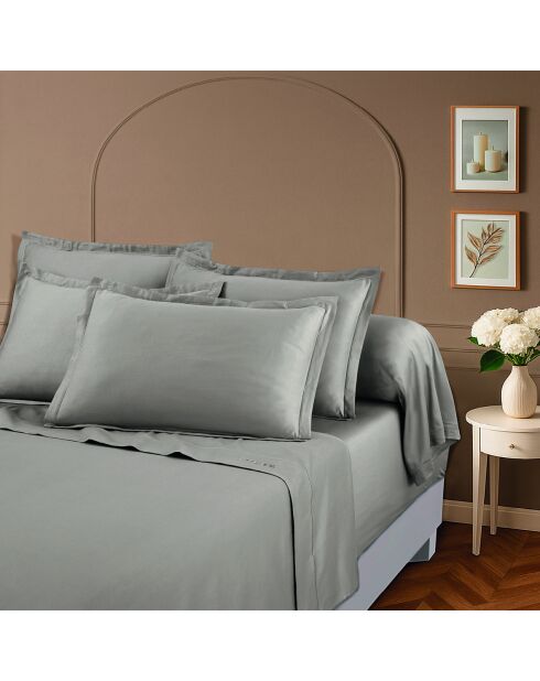 Maxi-Bettwäscheset, quadratisch, Kissenbezug aus Baumwollsatin, Uni 1, baratta taupe 01