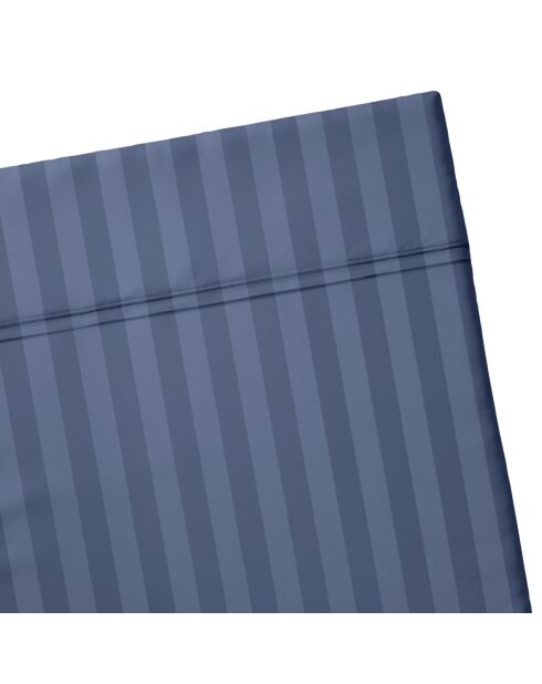Katoenen satijnen laken dobby stripe Dobby stripe geweven blauw