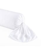 Kissenhülle aus Baumwollsatin mit singendem Kolibri, 43 x 210 cm, Weiß